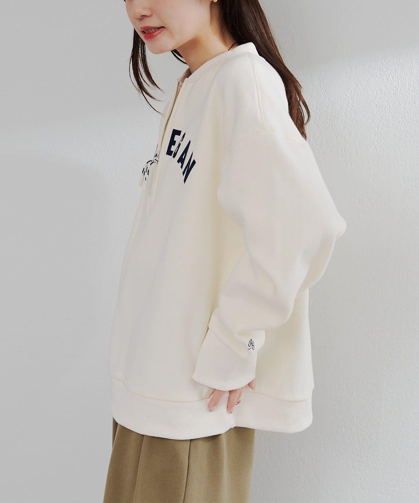 植絨印花半拉鍊加絨衛衣