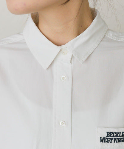 棉天絲標誌刺繡襯衫