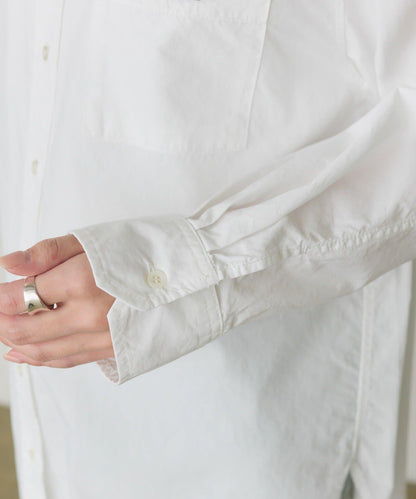 棉天絲標誌刺繡襯衫