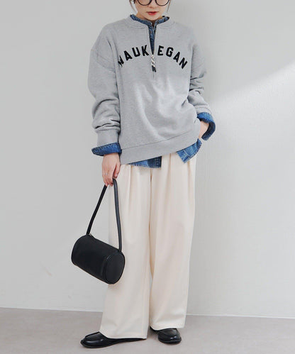 植絨印花半拉鍊加絨衛衣