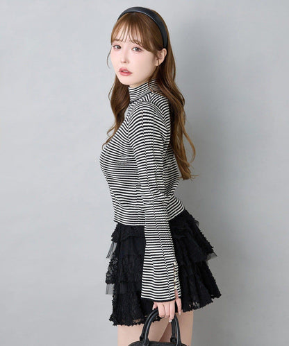 鏤空高領針織衫