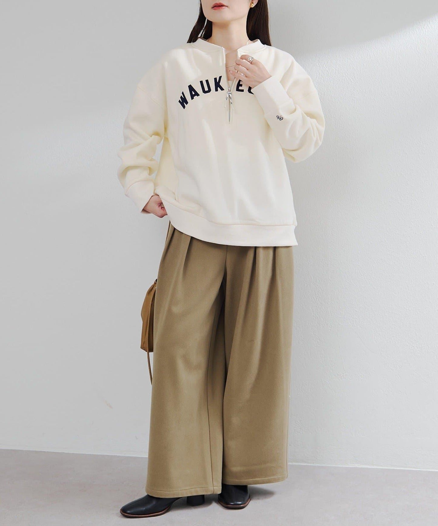 植絨印花半拉鍊加絨衛衣