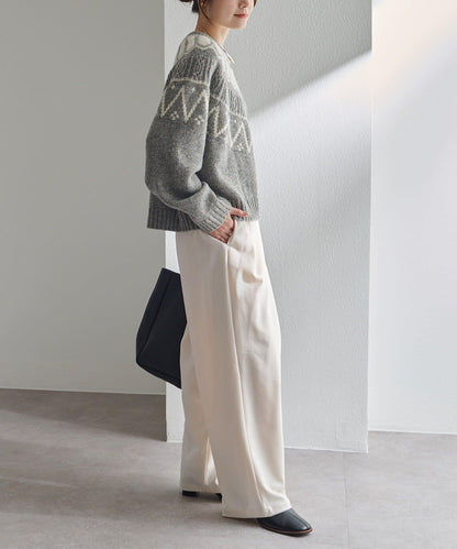 謝特蘭羊毛提花針織套頭衫