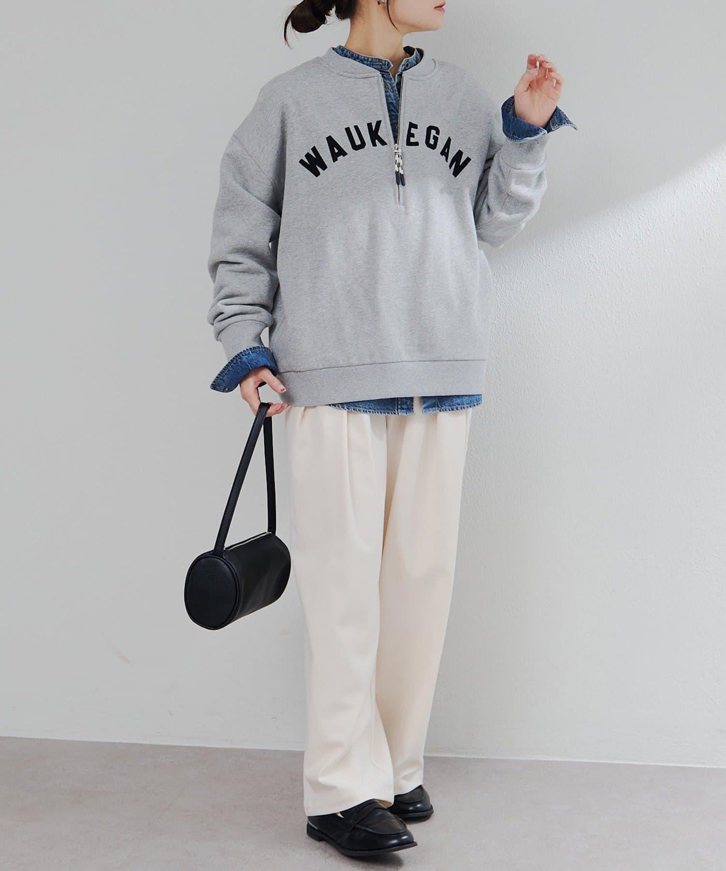 植絨印花半拉鍊加絨衛衣