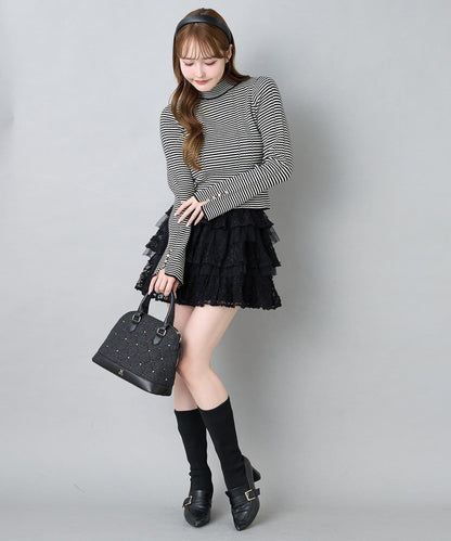 鏤空高領針織衫