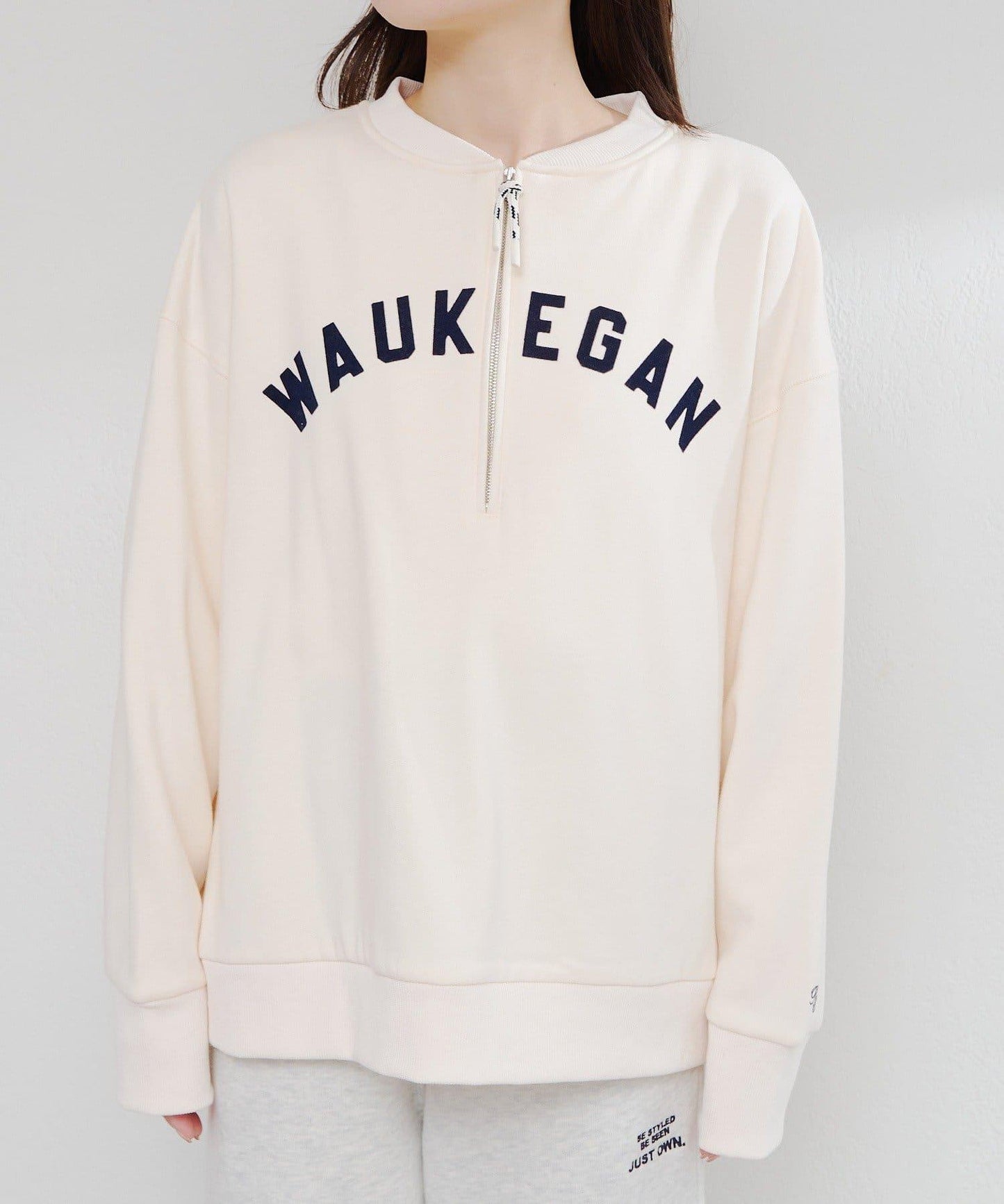 植絨印花半拉鍊加絨衛衣