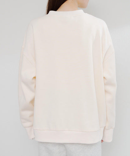 植絨印花半拉鍊加絨衛衣