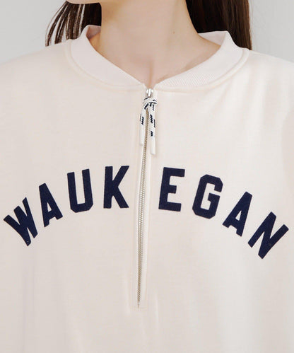 植絨印花半拉鍊加絨衛衣