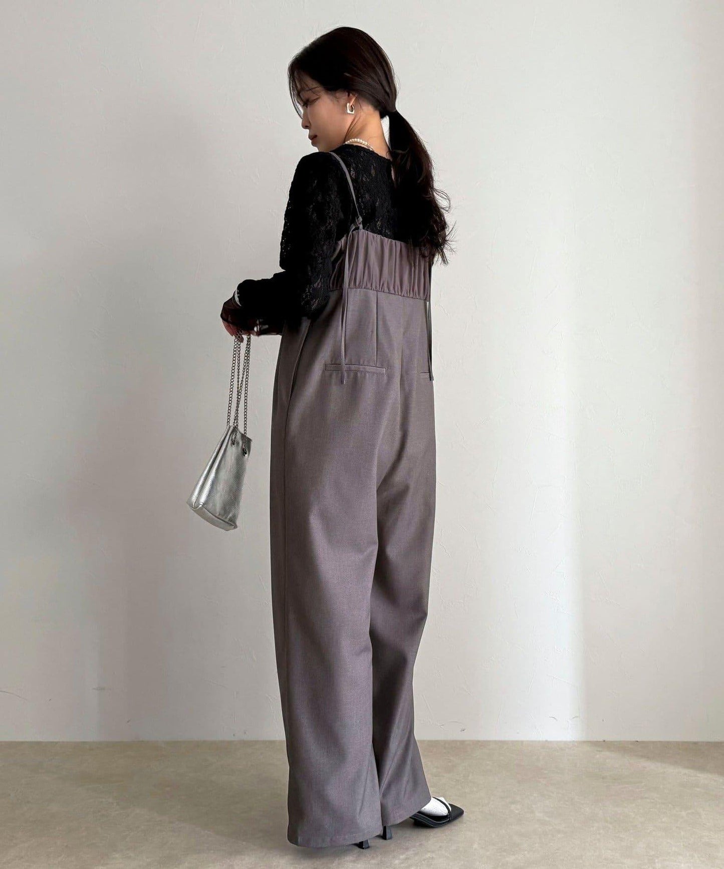 網紗拼接蕾絲長袖T恤