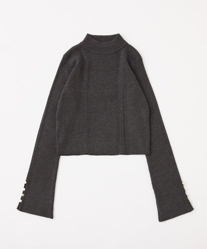 鏤空高領針織衫