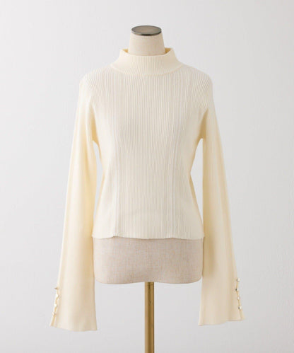 鏤空高領針織衫