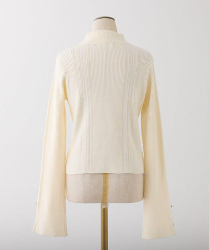 鏤空高領針織衫