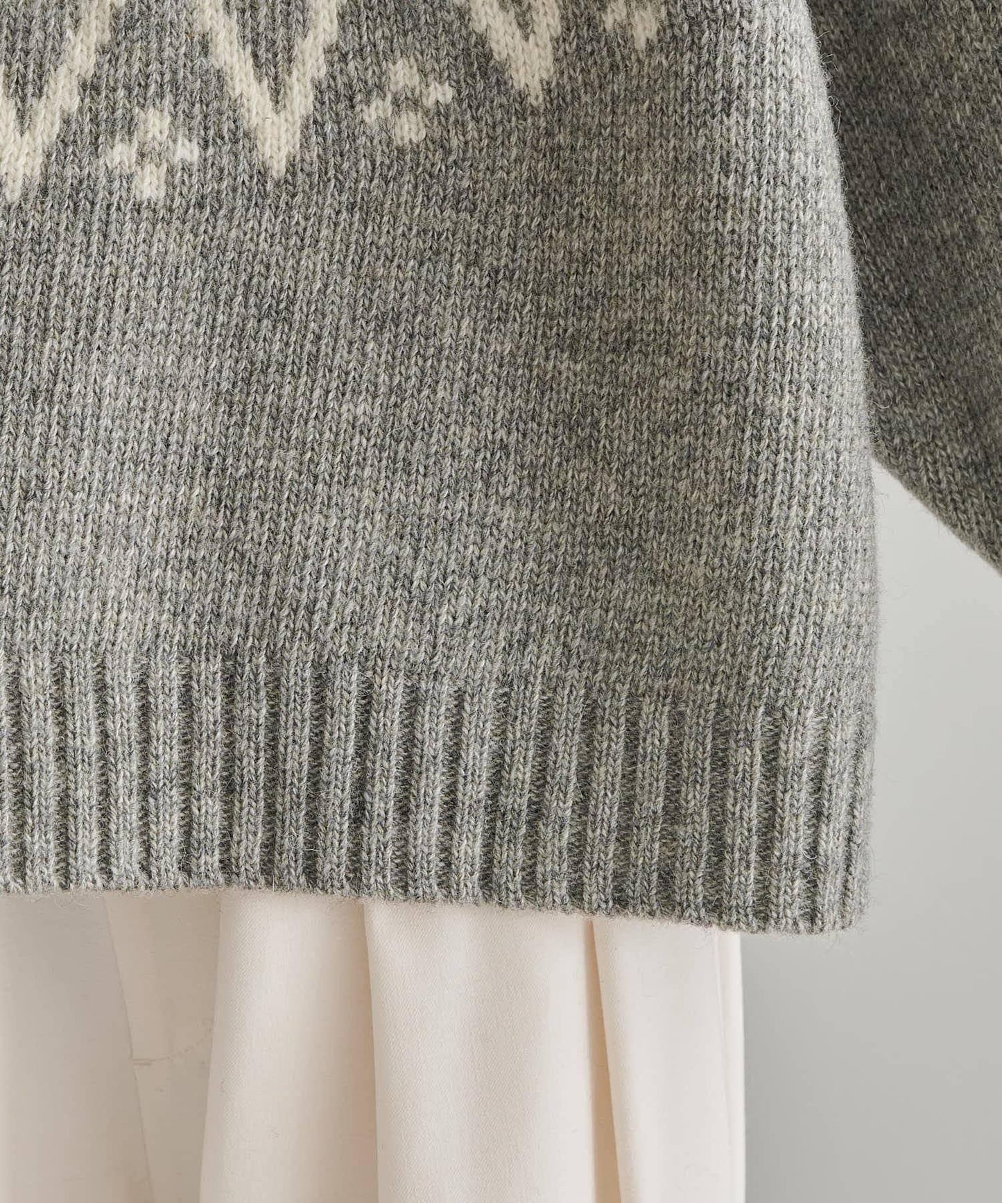 謝特蘭羊毛提花針織套頭衫