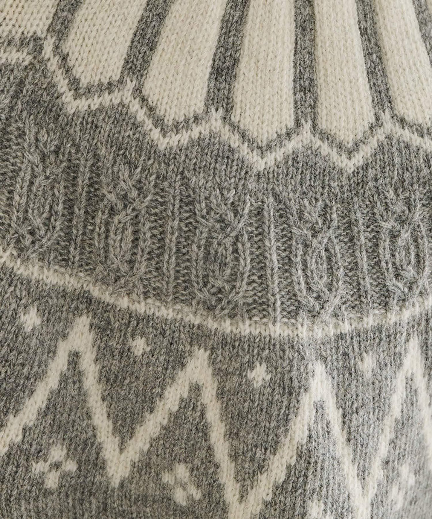 謝特蘭羊毛提花針織套頭衫