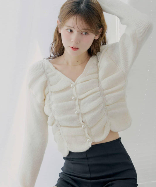 【SALON by Chico】前褶皺針織上衣