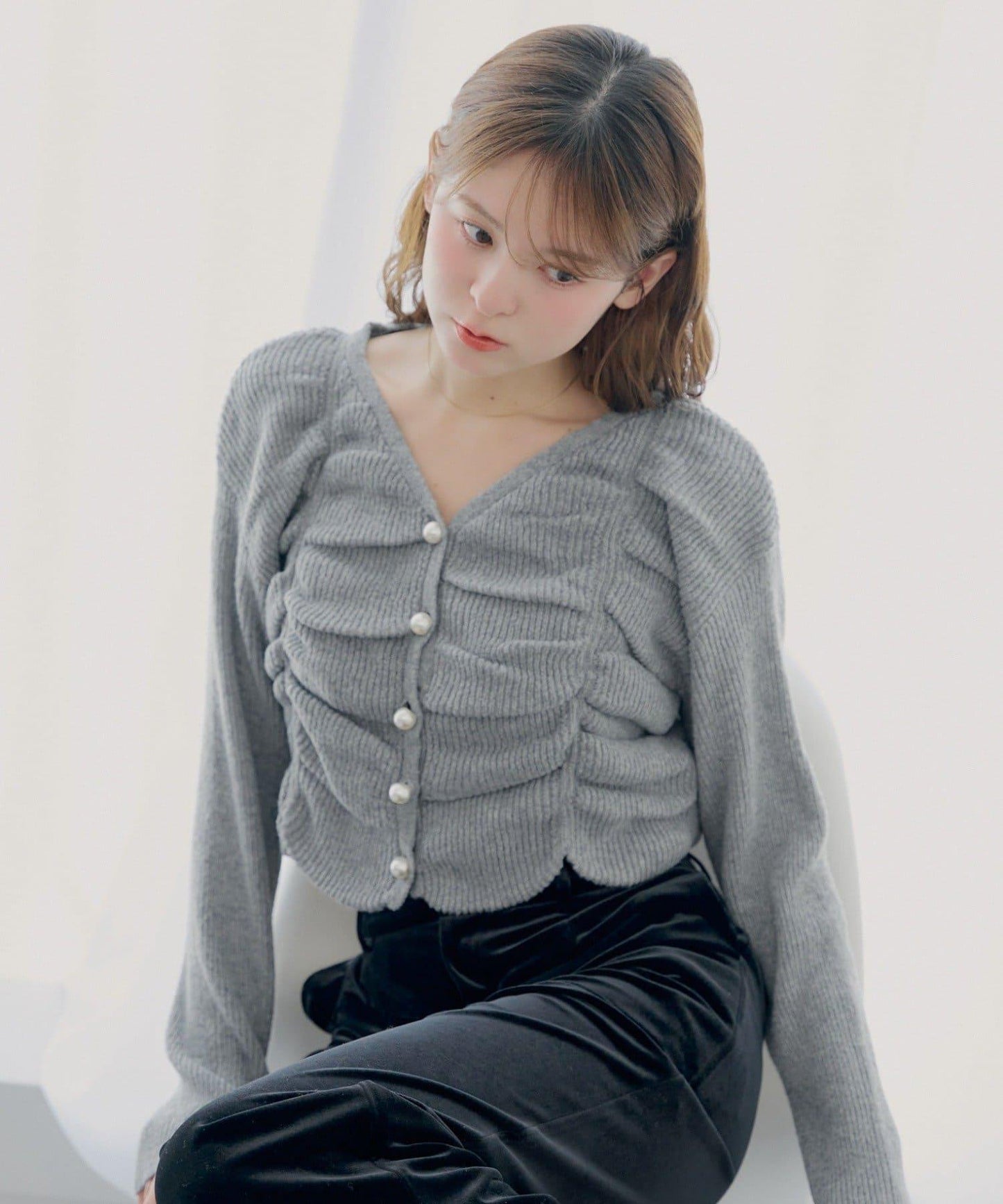 【SALON by Chico】前褶皺針織上衣