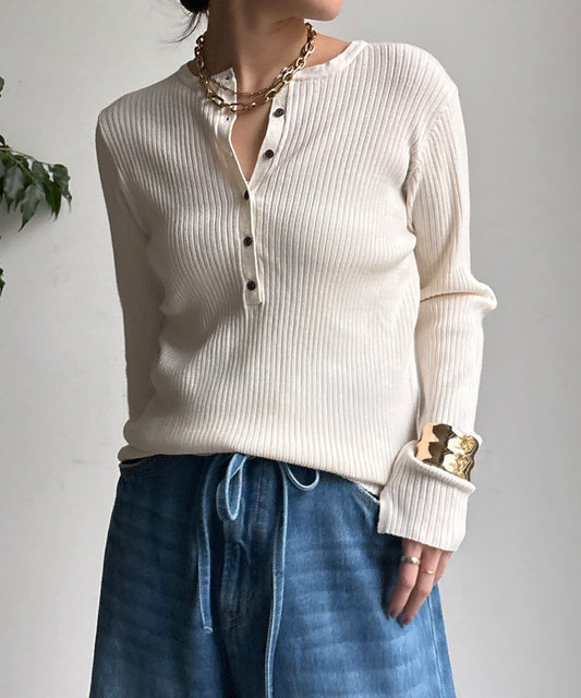 亨利領羅紋針織衫