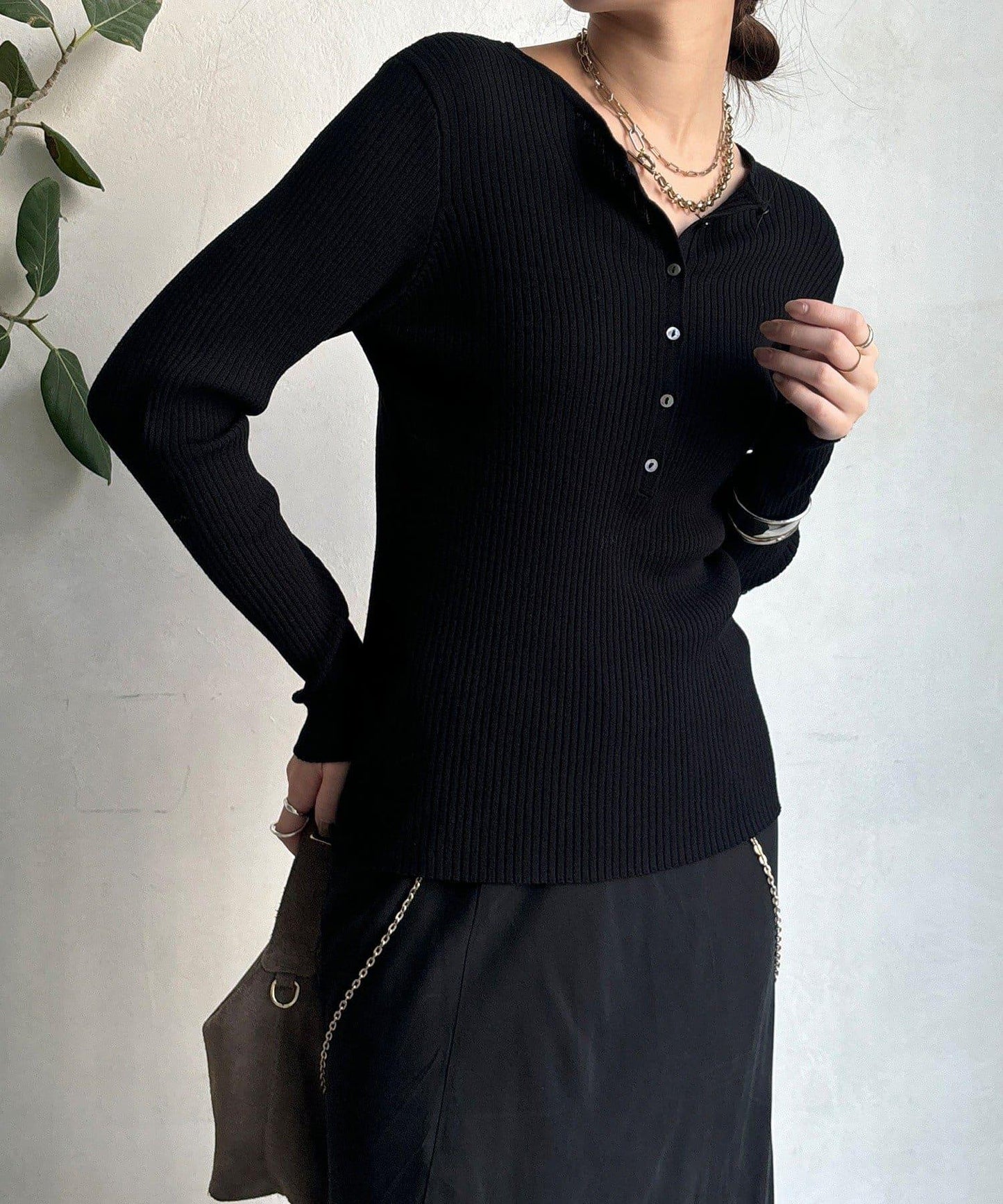 亨利領羅紋針織衫