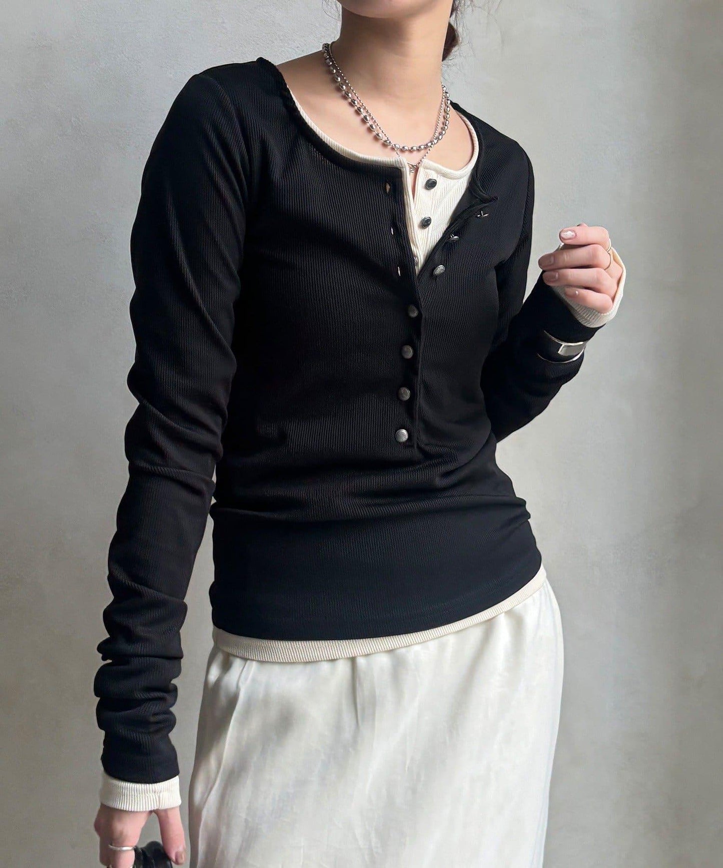 亨利領羅紋針織衫