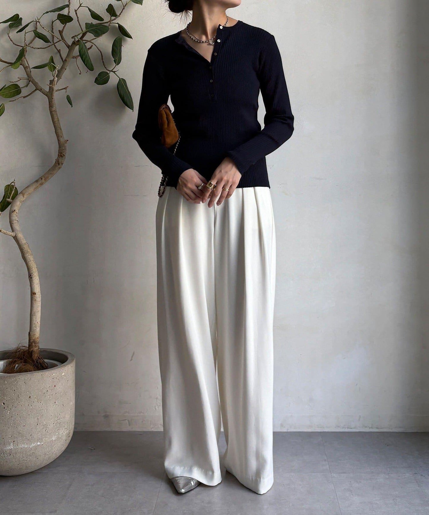 亨利領羅紋針織衫