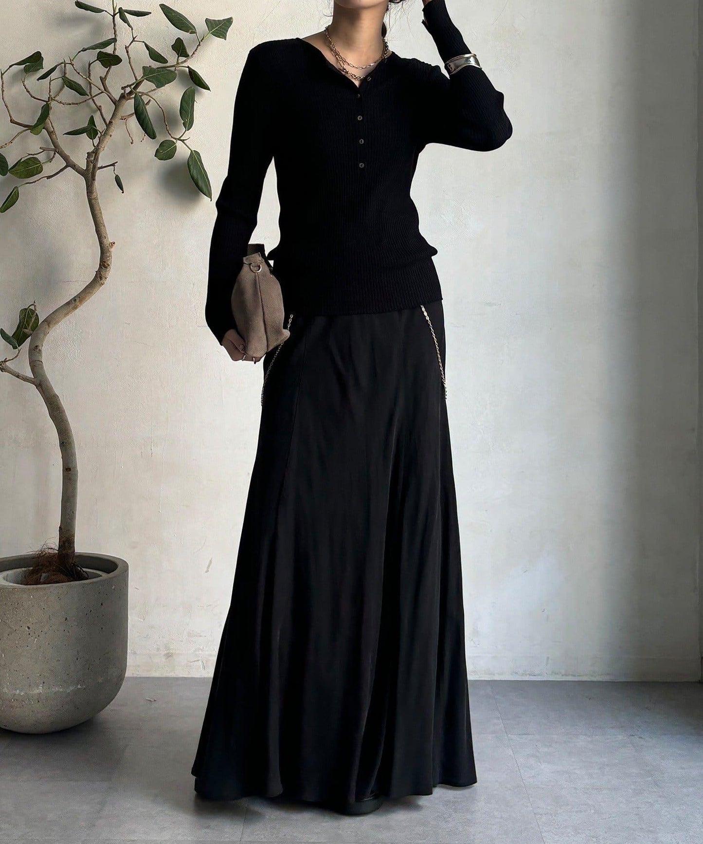 亨利領羅紋針織衫