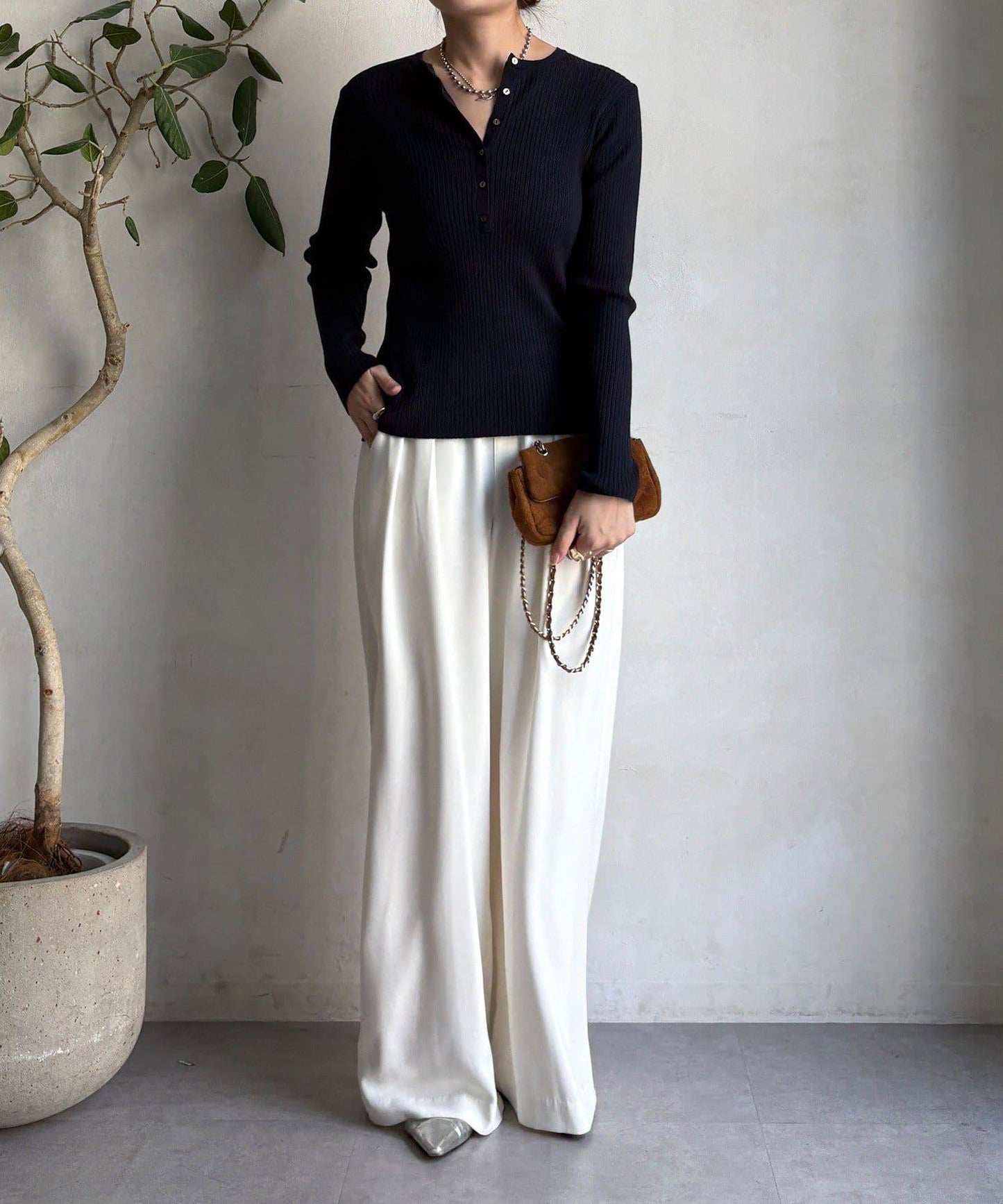 亨利領羅紋針織衫