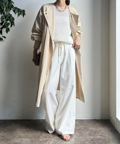 袖口羅紋輕薄大衣