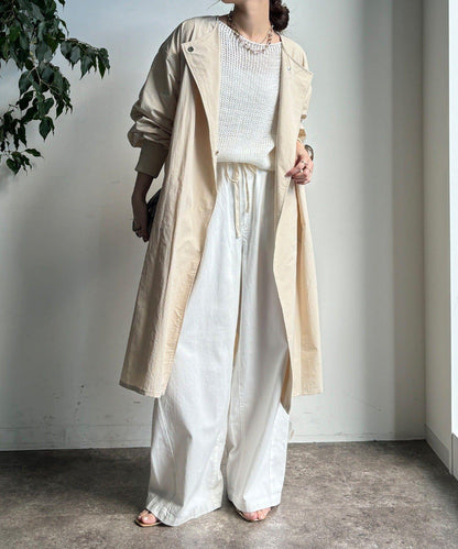 袖口羅紋輕薄大衣