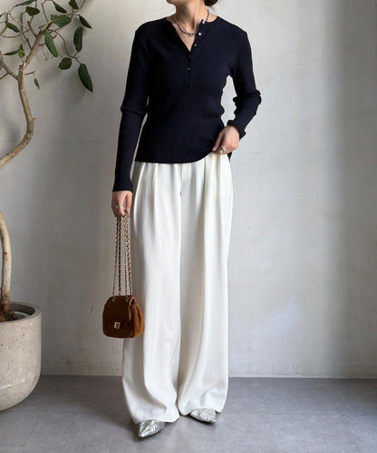 亨利領羅紋針織衫