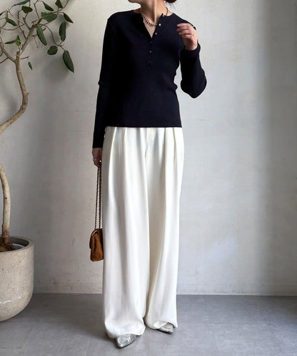 亨利領羅紋針織衫