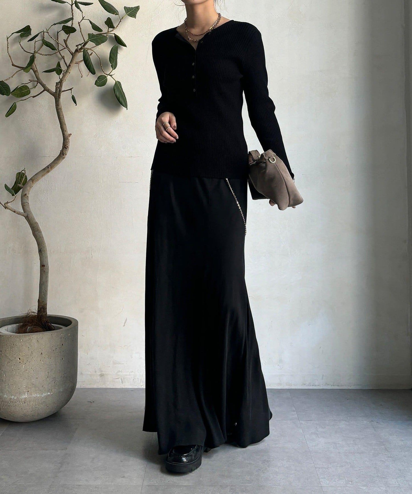 亨利領羅紋針織衫