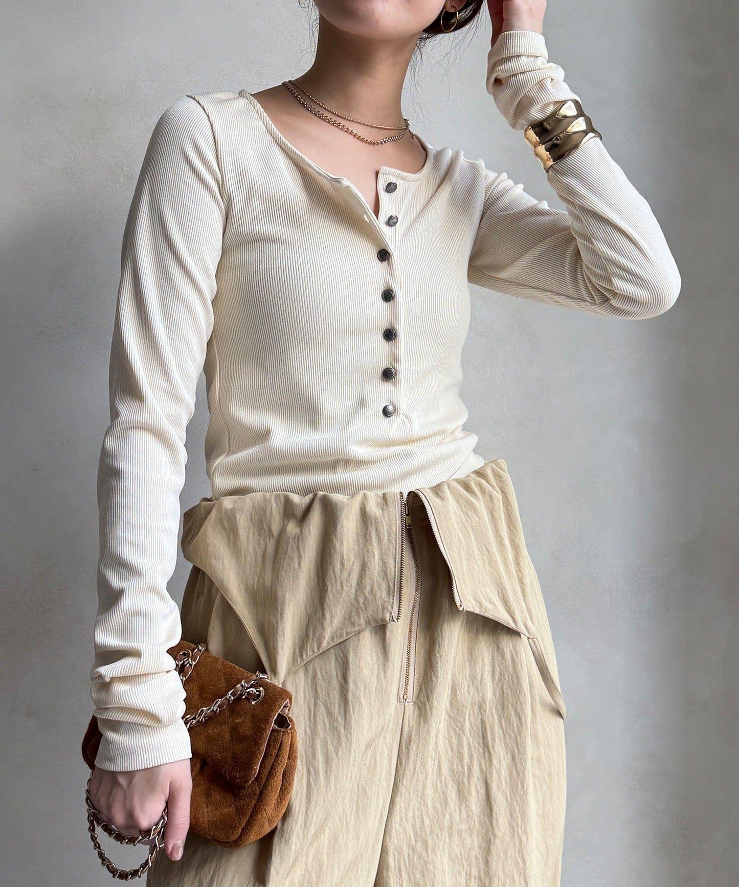 亨利領羅紋針織衫