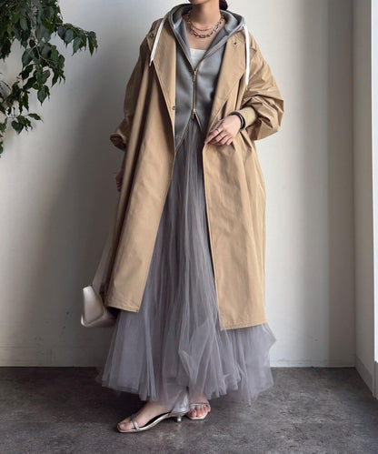 袖口羅紋輕薄大衣