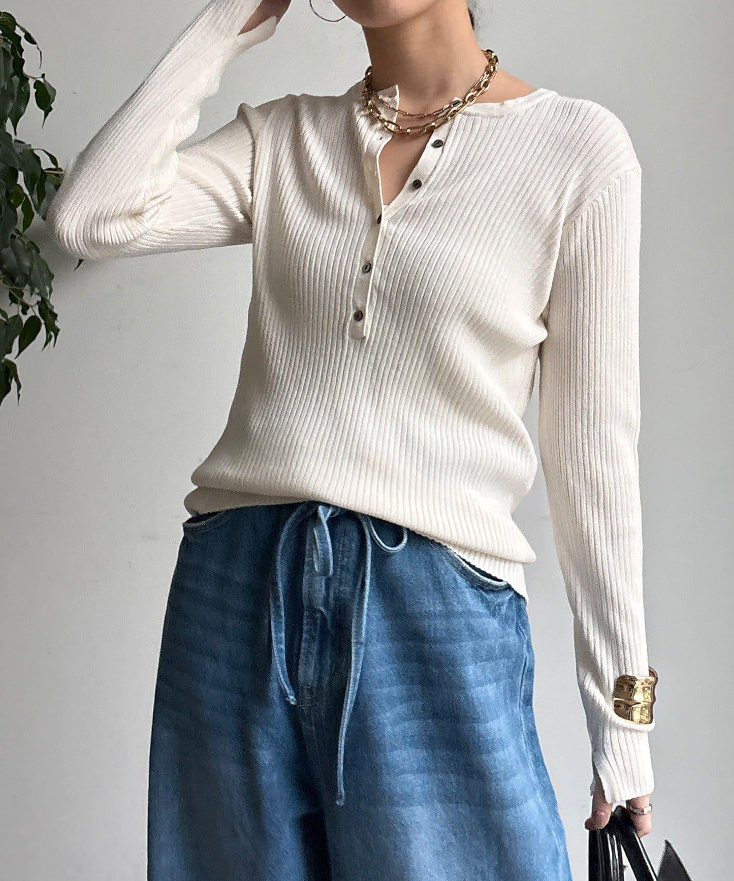 亨利領羅紋針織衫