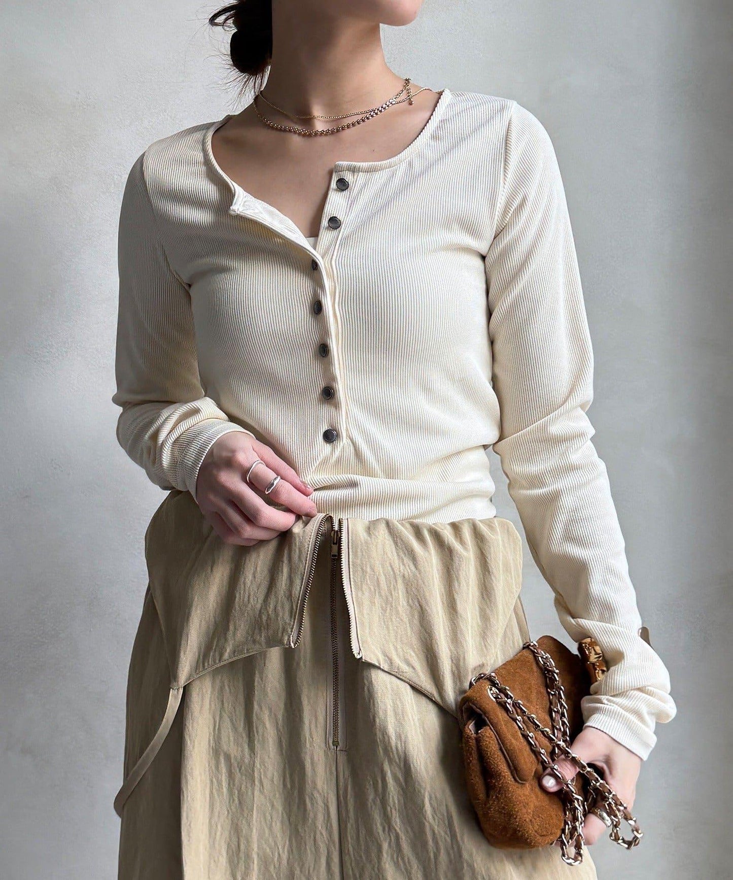 亨利領羅紋針織衫