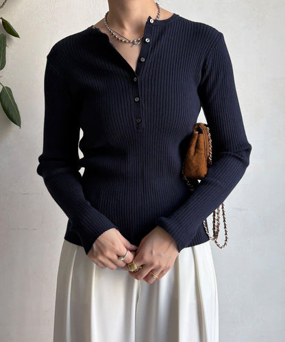 亨利領羅紋針織衫