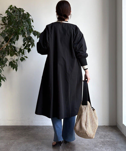 袖口羅紋輕薄大衣