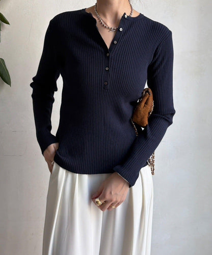 亨利領羅紋針織衫