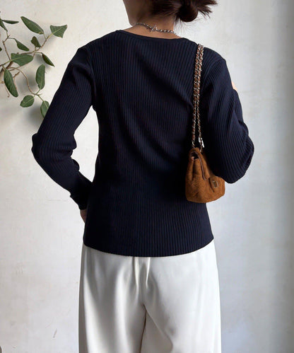 亨利領羅紋針織衫