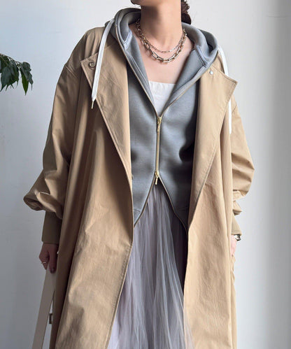 袖口羅紋輕薄大衣