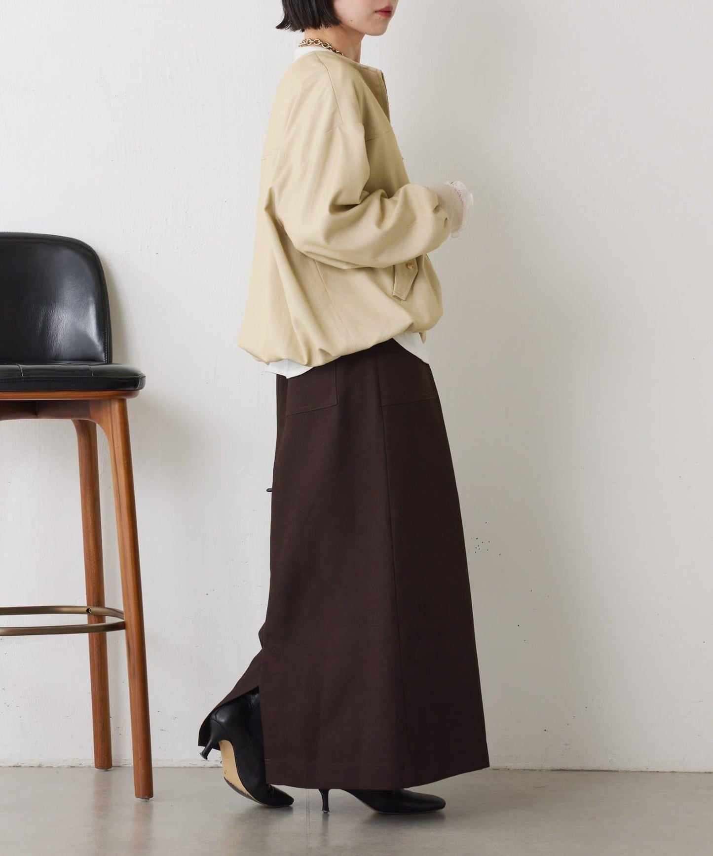 下襬抽繩短夾克