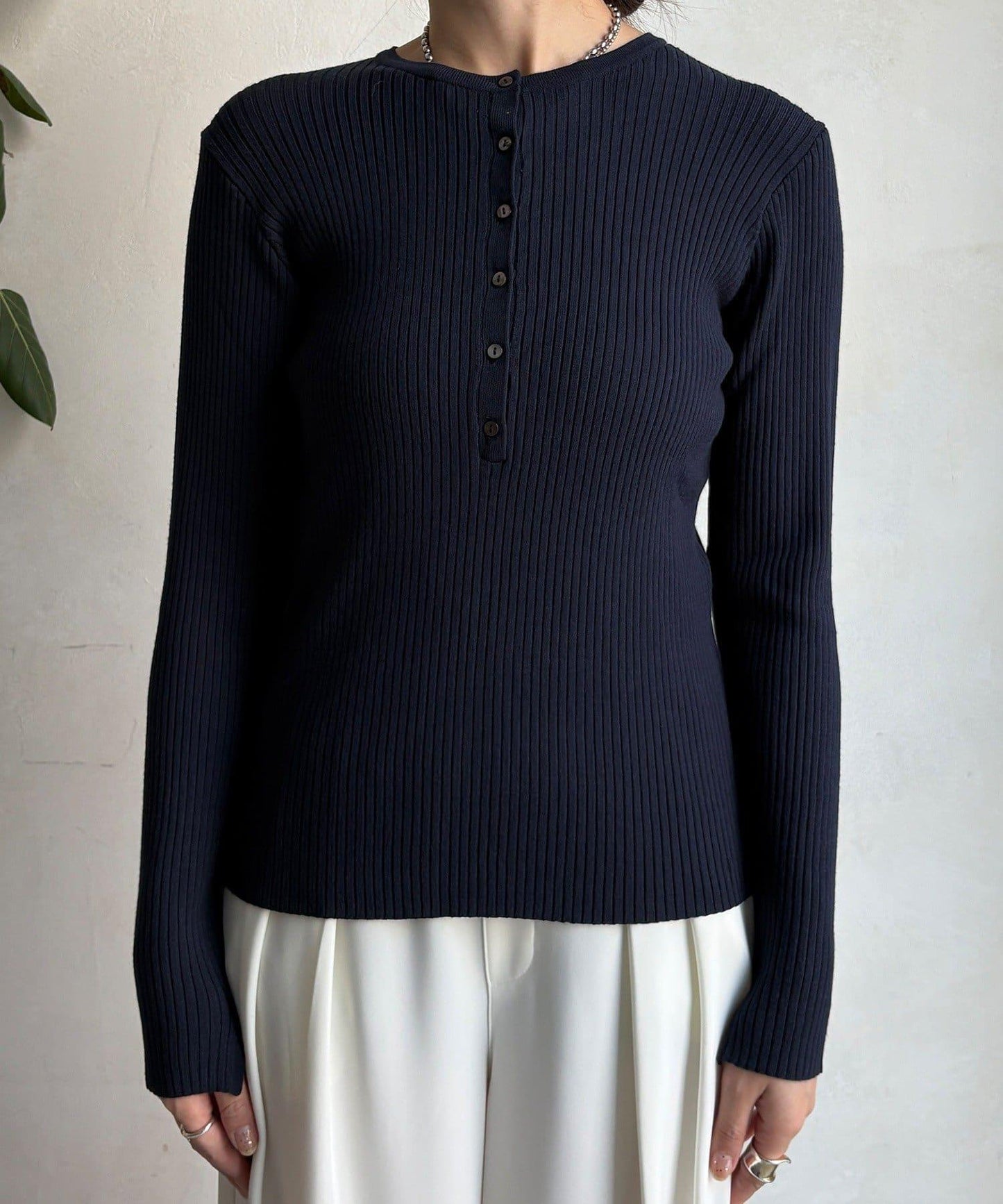 亨利領羅紋針織衫