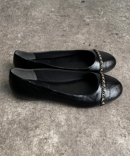 鏈條裝飾平底鞋