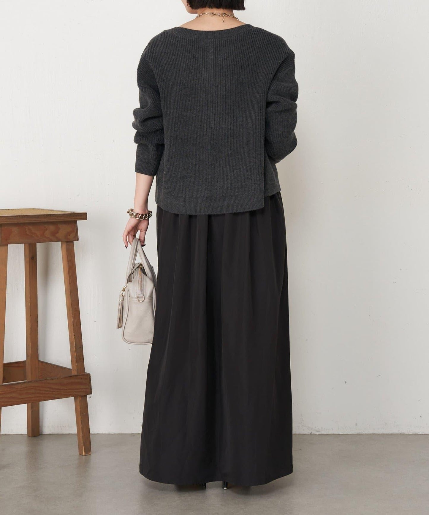 高腰抽褶連衣裙