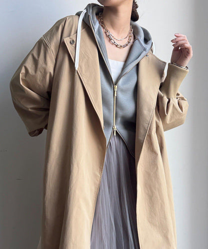 袖口羅紋輕薄大衣