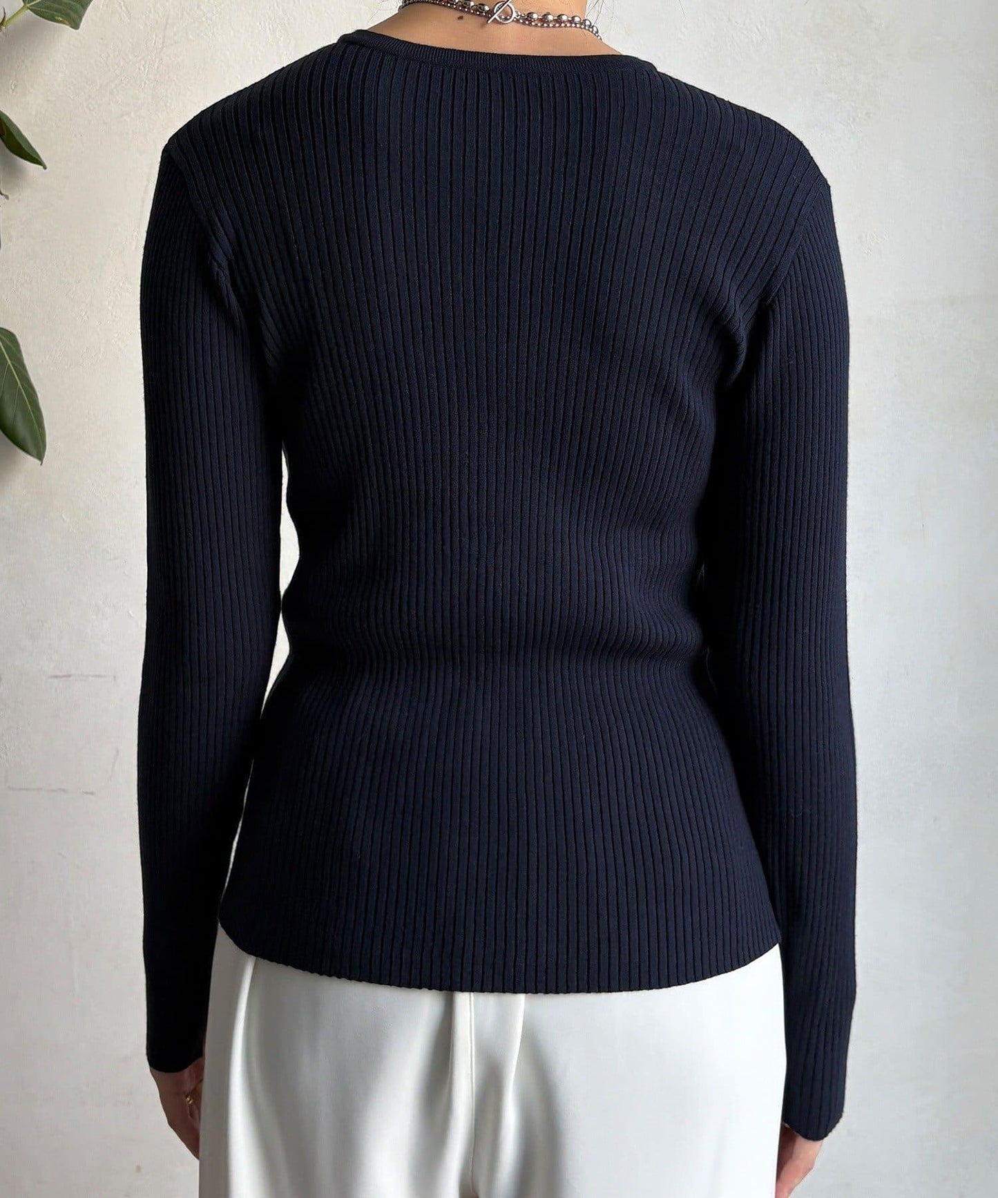 亨利領羅紋針織衫