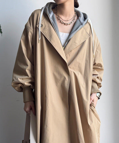 袖口羅紋輕薄大衣