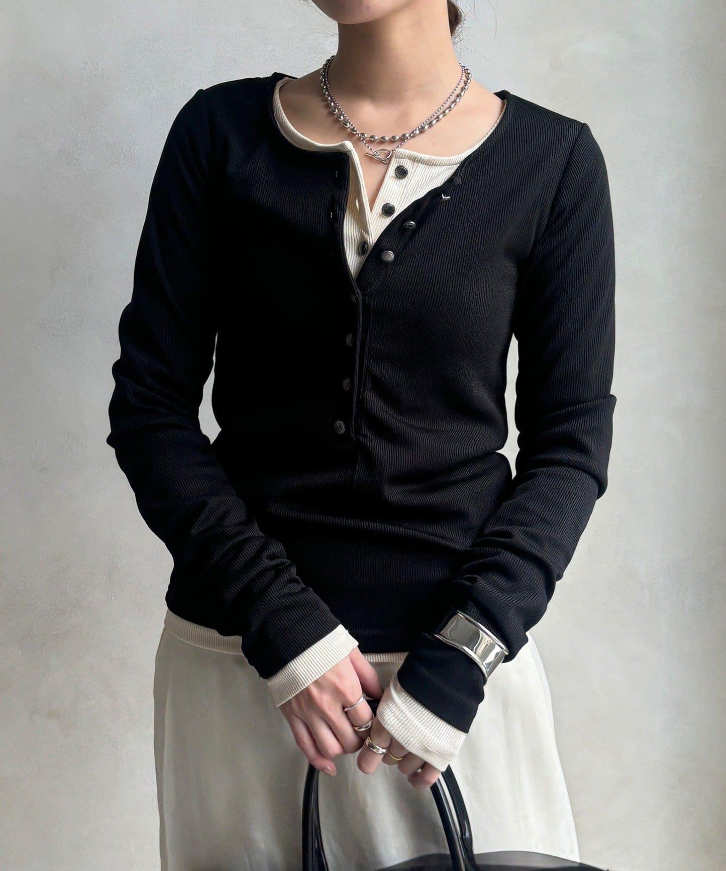 亨利領羅紋針織衫