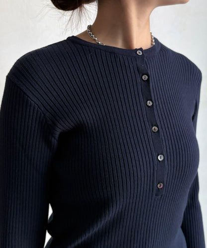 亨利領羅紋針織衫