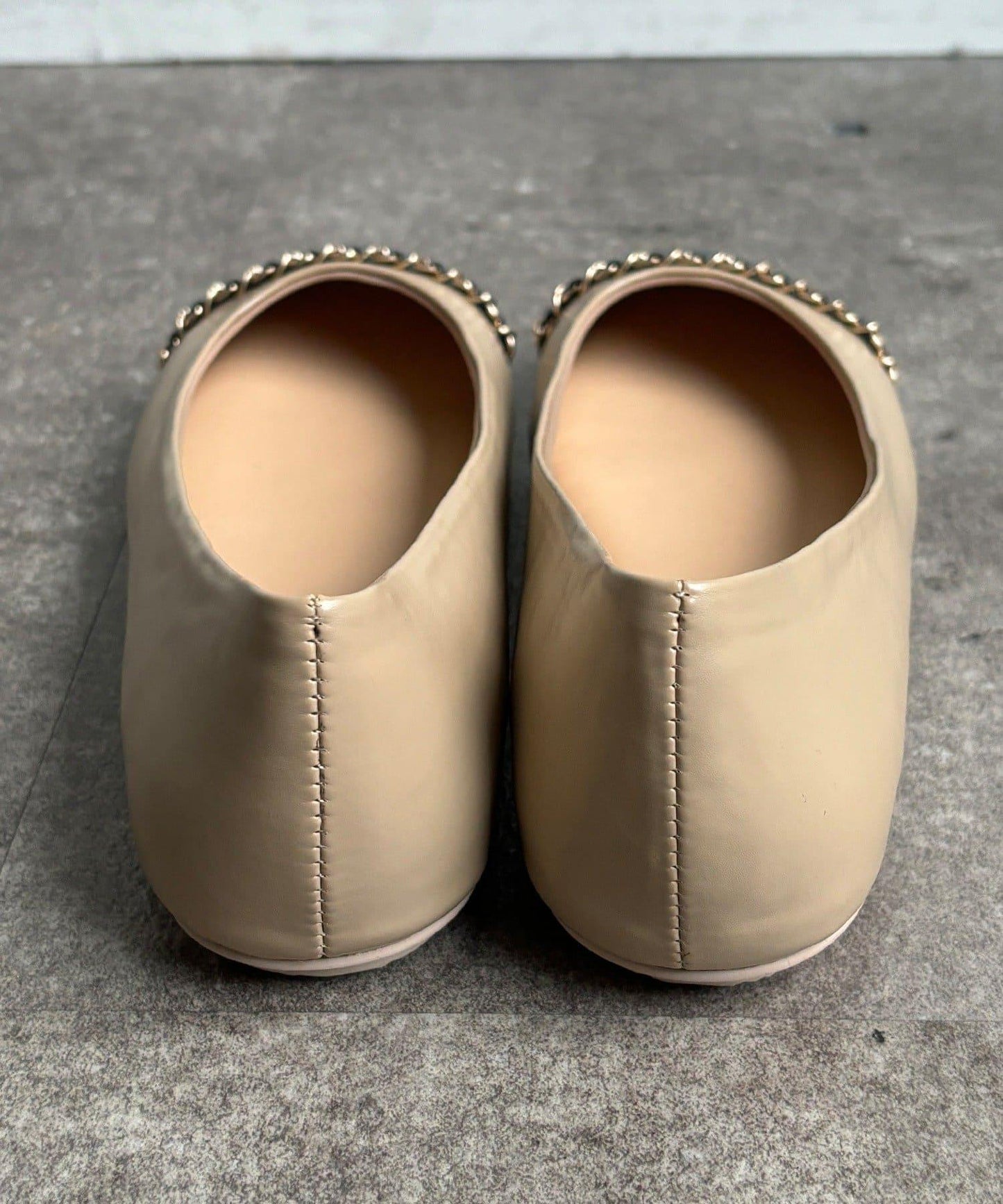 鏈條裝飾平底鞋